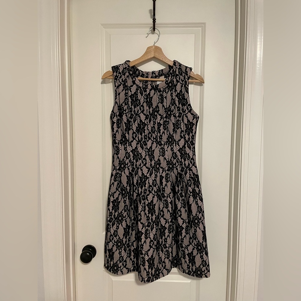 HD in Paris Black and White Fit and Flare Mini Dress